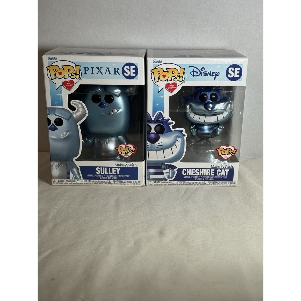 Funko Pops! with Purpose Disney Make A Wish Cheshire Cat & Sulley SE Lot
